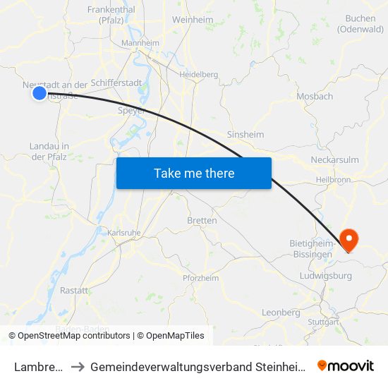 Lambrecht to Gemeindeverwaltungsverband Steinheim-Murr map