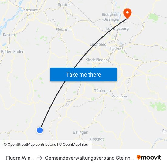 Fluorn-Winzeln to Gemeindeverwaltungsverband Steinheim-Murr map