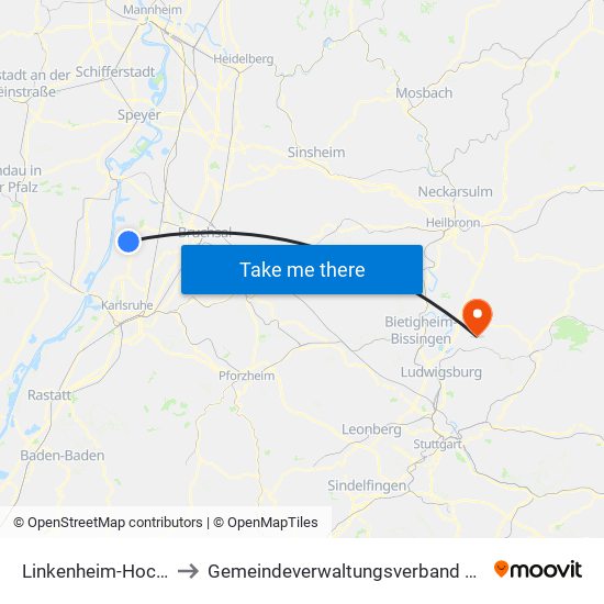 Linkenheim-Hochstetten to Gemeindeverwaltungsverband Steinheim-Murr map