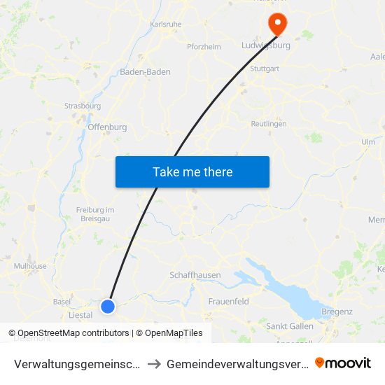 Verwaltungsgemeinschaft Bad Säckingen to Gemeindeverwaltungsverband Steinheim-Murr map