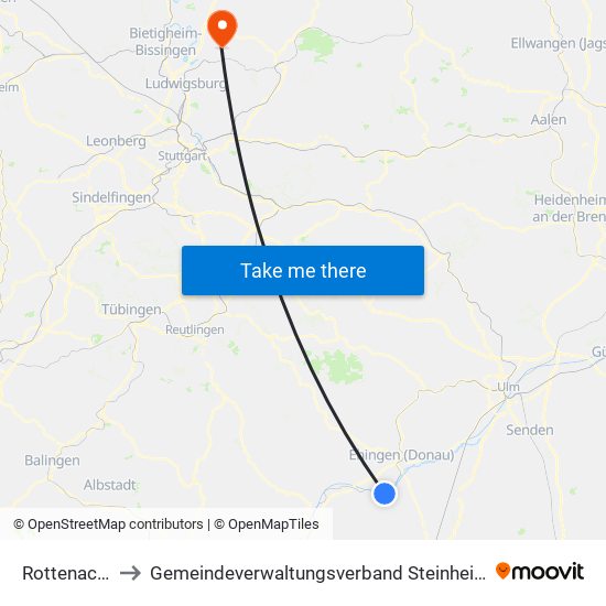 Rottenacker to Gemeindeverwaltungsverband Steinheim-Murr map