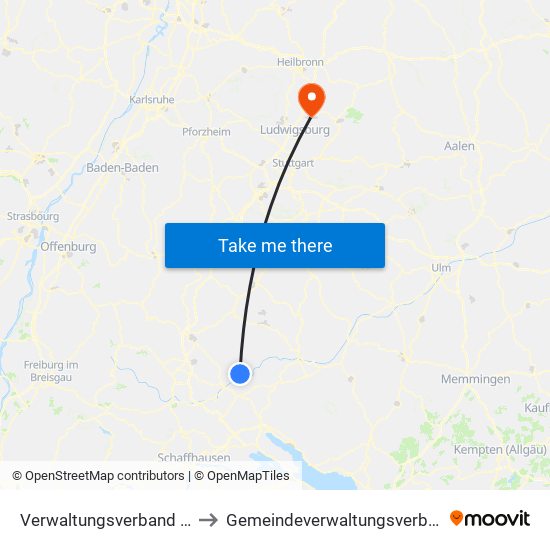 Verwaltungsverband Donau-Heuberg to Gemeindeverwaltungsverband Steinheim-Murr map