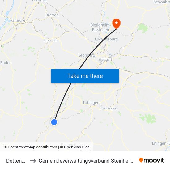 Dettensee to Gemeindeverwaltungsverband Steinheim-Murr map