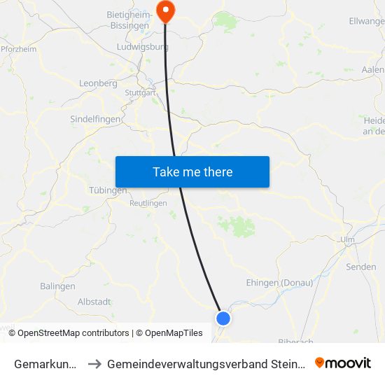 Gemarkung Zell to Gemeindeverwaltungsverband Steinheim-Murr map