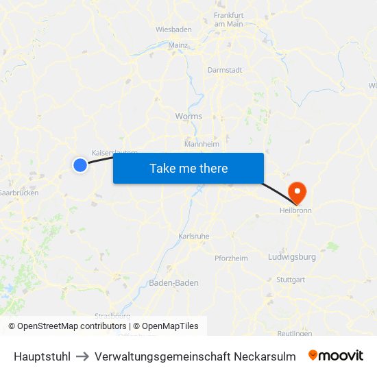 Hauptstuhl to Verwaltungsgemeinschaft Neckarsulm map