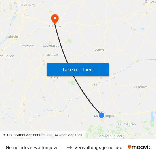 Gemeindeverwaltungsverband Rot-Tannheim to Verwaltungsgemeinschaft Neckarsulm map