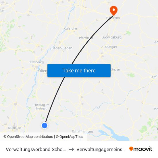 Verwaltungsverband Schönau Im Schwarzwald to Verwaltungsgemeinschaft Neckarsulm map
