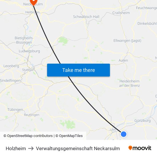 Holzheim to Verwaltungsgemeinschaft Neckarsulm map