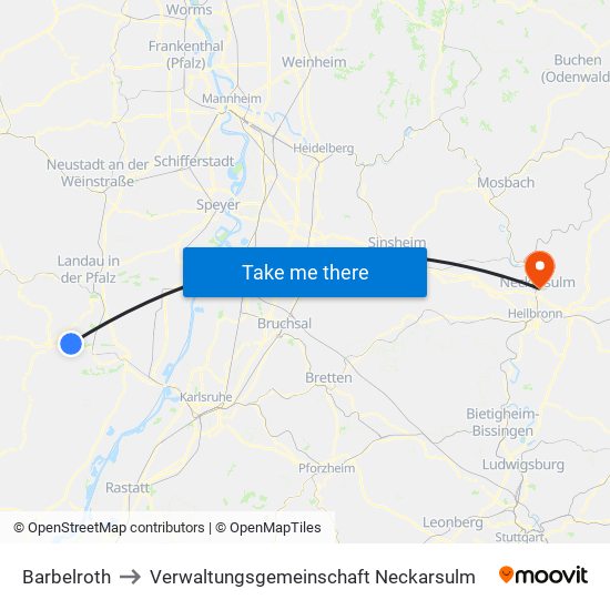 Barbelroth to Verwaltungsgemeinschaft Neckarsulm map