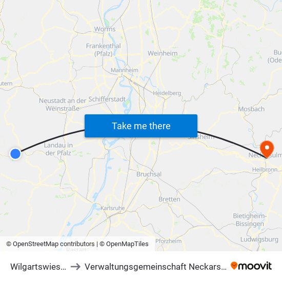 Wilgartswiesen to Verwaltungsgemeinschaft Neckarsulm map