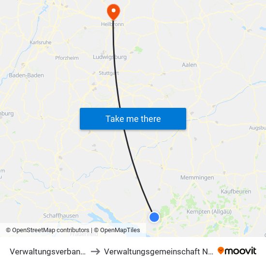 Verwaltungsverband Gullen to Verwaltungsgemeinschaft Neckarsulm map