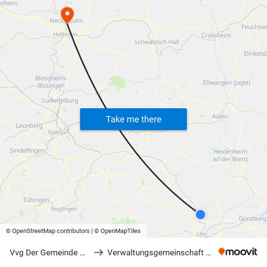 Vvg Der Gemeinde Dornstadt to Verwaltungsgemeinschaft Neckarsulm map