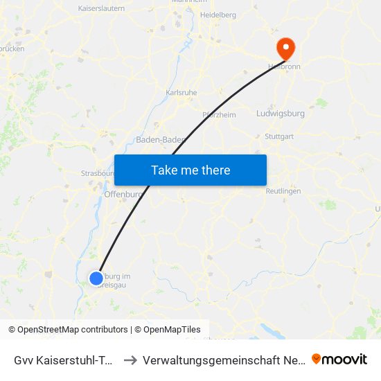 Gvv Kaiserstuhl-Tuniberg to Verwaltungsgemeinschaft Neckarsulm map