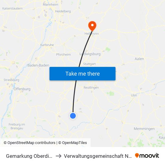 Gemarkung Oberdigisheim to Verwaltungsgemeinschaft Neckarsulm map