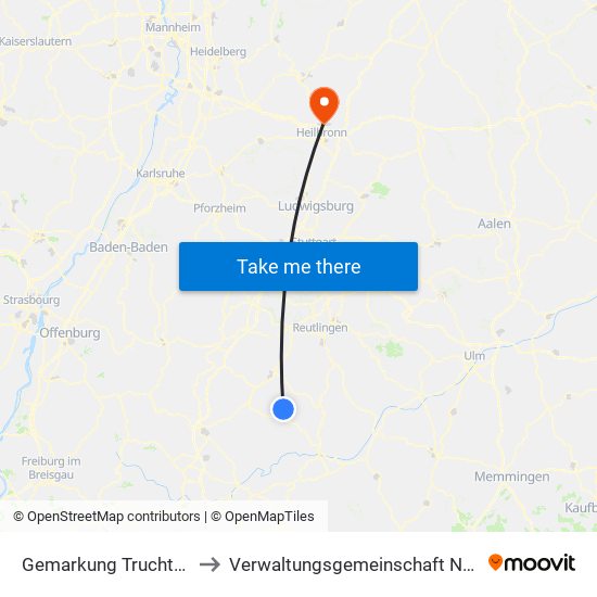 Gemarkung Truchtelfingen to Verwaltungsgemeinschaft Neckarsulm map