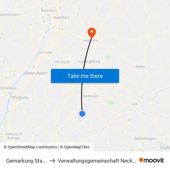 Gemarkung Starzeln to Verwaltungsgemeinschaft Neckarsulm map