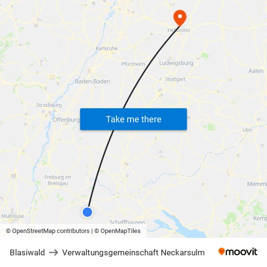 Blasiwald to Verwaltungsgemeinschaft Neckarsulm map
