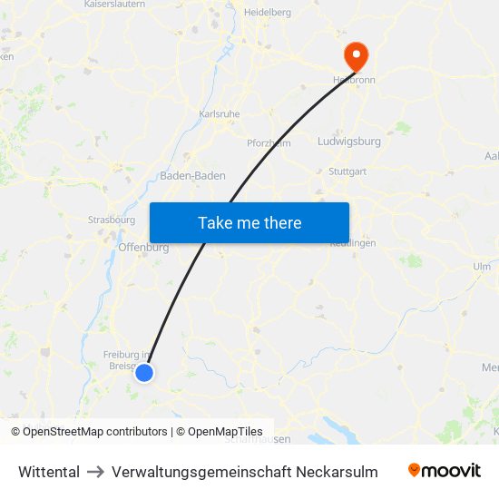 Wittental to Verwaltungsgemeinschaft Neckarsulm map