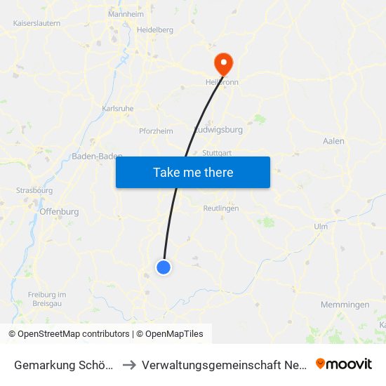 Gemarkung Schömberg to Verwaltungsgemeinschaft Neckarsulm map