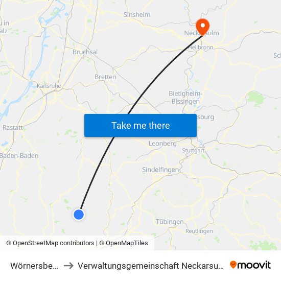 Wörnersberg to Verwaltungsgemeinschaft Neckarsulm map