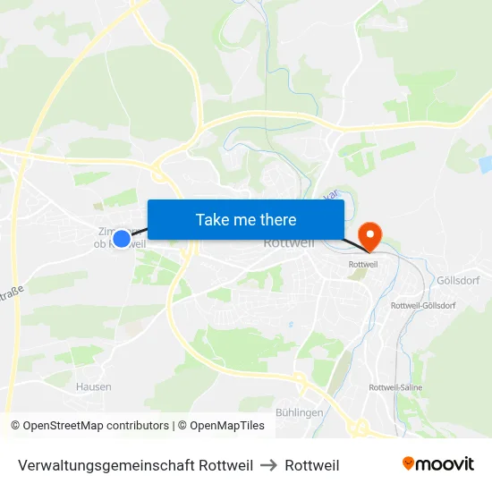 Verwaltungsgemeinschaft Rottweil to Rottweil map