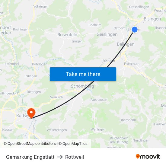 Gemarkung Engstlatt to Rottweil map