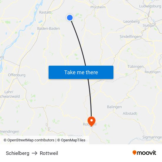Schielberg to Rottweil map