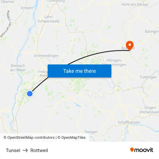Tunsel to Rottweil map