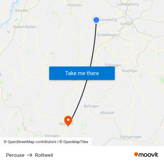 Perouse to Rottweil map