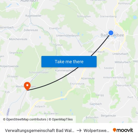 Verwaltungsgemeinschaft Bad Waldsee to Wolpertswende map