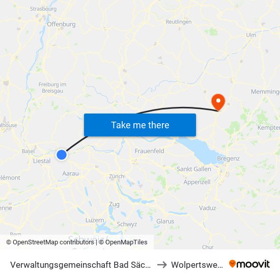 Verwaltungsgemeinschaft Bad Säckingen to Wolpertswende map