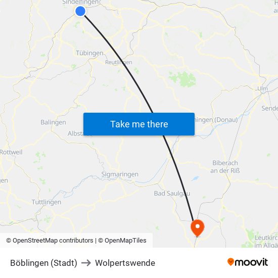 Böblingen (Stadt) to Wolpertswende map