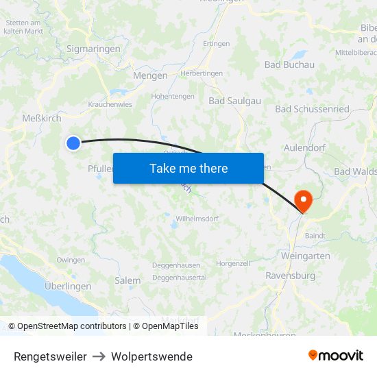 Rengetsweiler to Wolpertswende map