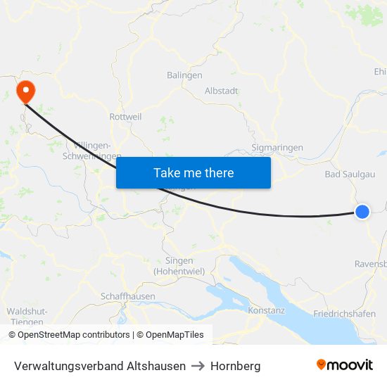 Verwaltungsverband Altshausen to Hornberg map