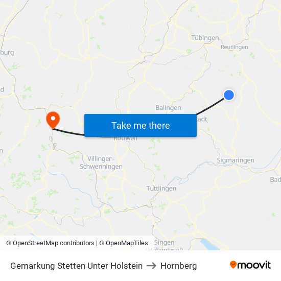 Gemarkung Stetten Unter Holstein to Hornberg map