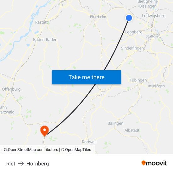 Riet to Hornberg map