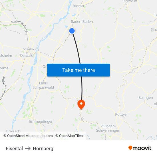Eisental to Hornberg map