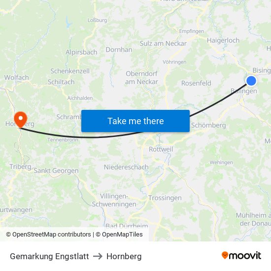 Gemarkung Engstlatt to Hornberg map