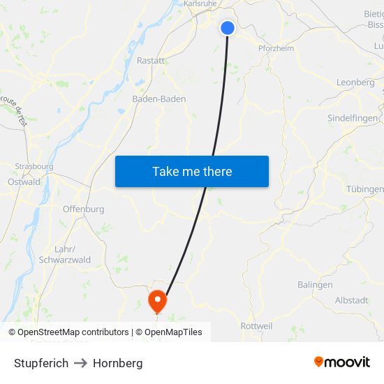 Stupferich to Hornberg map