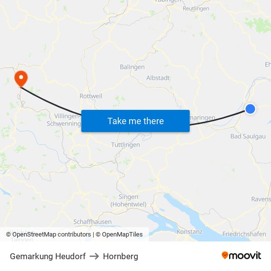 Gemarkung Heudorf to Hornberg map