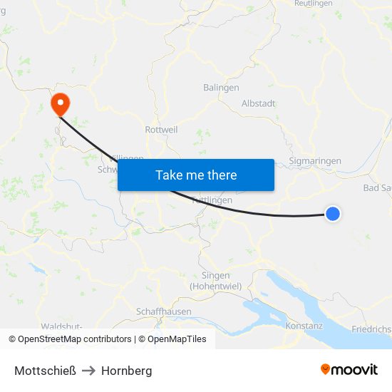 Mottschieß to Hornberg map