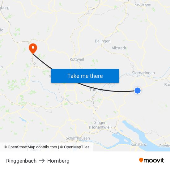 Ringgenbach to Hornberg map