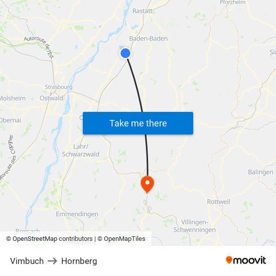 Vimbuch to Hornberg map