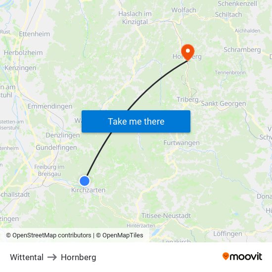 Wittental to Hornberg map