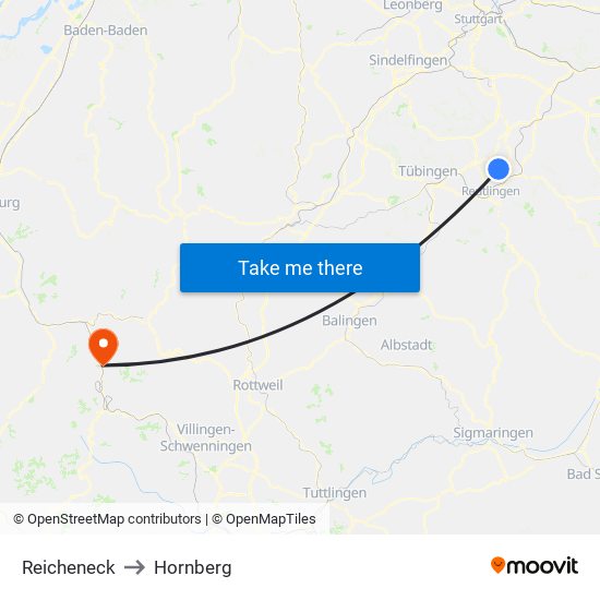 Reicheneck to Hornberg map