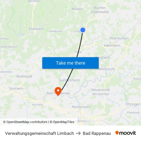Verwaltungsgemeinschaft Limbach to Bad Rappenau map