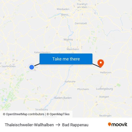 Thaleischweiler-Wallhalben to Bad Rappenau map