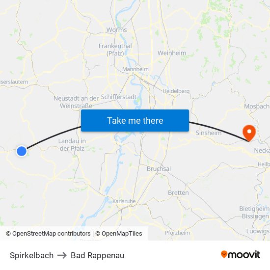 Spirkelbach to Bad Rappenau map