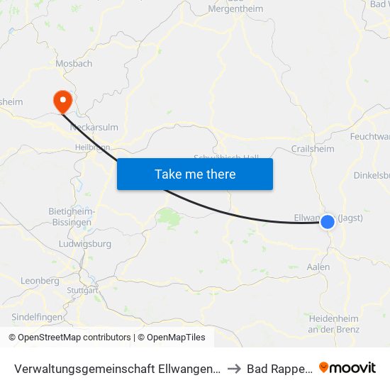 Verwaltungsgemeinschaft Ellwangen (Jagst) to Bad Rappenau map