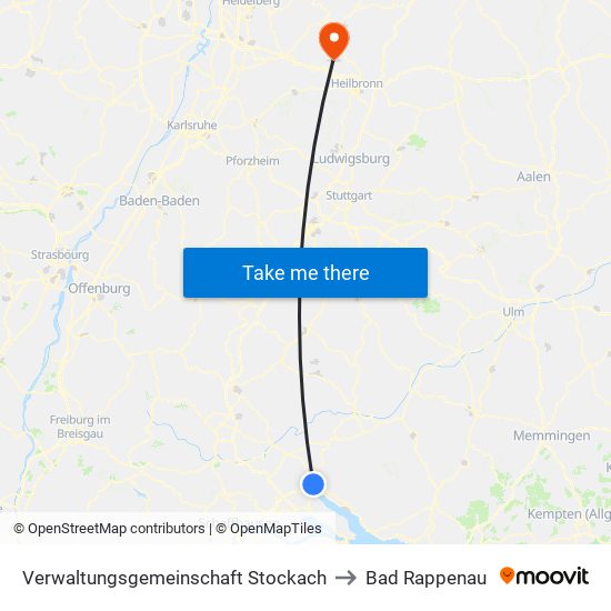 Verwaltungsgemeinschaft Stockach to Bad Rappenau map